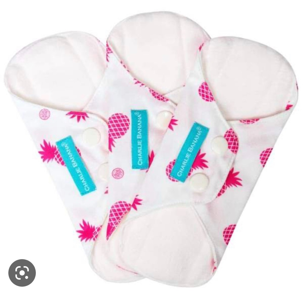 Charlie banana feminine pads super+ hot pineapple 3 pack